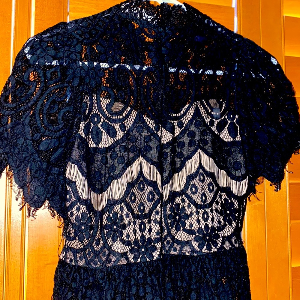 Impressions black lace top